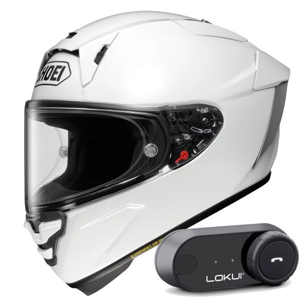 Integrale Shoei X-SPR Pro Bianco + Kit Bluetooth Lokui K30