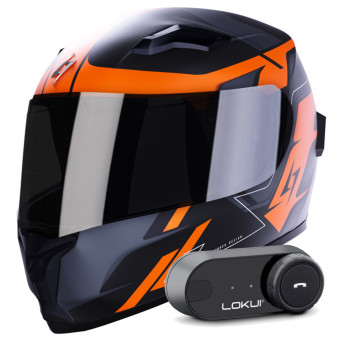 Integrale Stormer Wise Runner Orange Matt + Kit Bluetooth Lokui K30