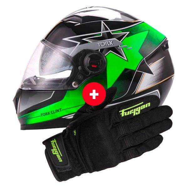 Integrale Torx Clint Pilot Black Green Fluo + Jet D3O Black Green Fluo