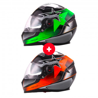 Integrale Torx Clint Pilot Black Orange Fluo + Clint Pilot Black Green Fluo