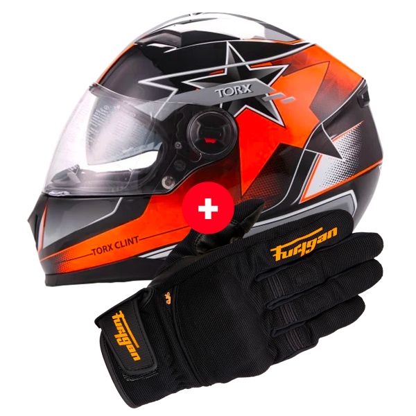 Integrale Torx Clint Pilot Black Orange Fluo + Jet D3O Black Orange