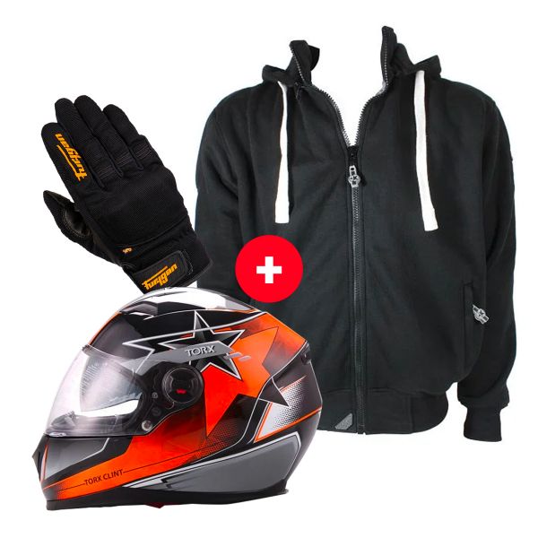 Integrale Torx Clint Pilot Black Orange Fluo + Patriot Noir + Jet D3O Black Orange
