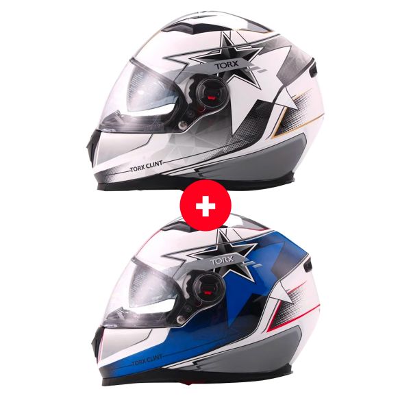 Integrale Torx Clint Pilot White Blue + Clint Pilot White Black