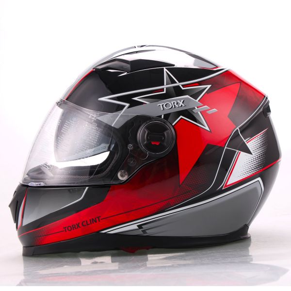 Casco Moto Torx Clint Pilot Black Red pronto per l'invio | iCasque.it