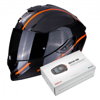 Integrale Scorpion Exo 1400 Air Carbon Grand Orange + Kit Bluetooth Sena SMH5