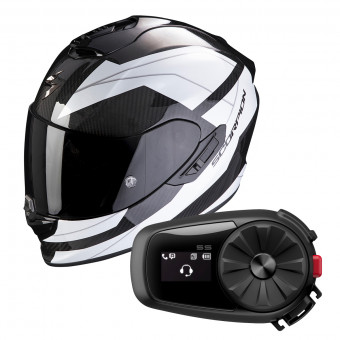 Integrale Scorpion Exo 1400 Air Carbon Legione White + Kit Bluetooth Sena 5S Solo