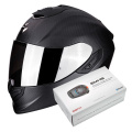Pack Exo 1400 Air Carbon Nero Opaco + Kit Bluetooth Sena SMH5