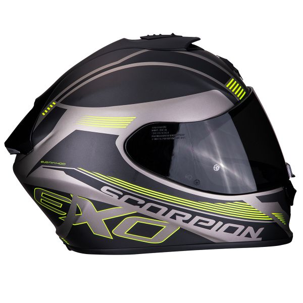 Scorpion Caschi moto Scorpion EXO 1400 AIR TRIKA Bianco Nero Giallo neon