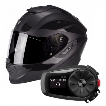 Integrale Scorpion Exo 1400 Air Freeway II Matt Black + Kit Bluetooth Sena 5S Solo