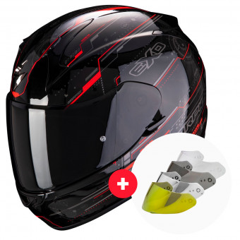 Integrale Scorpion Exo 390 Beat Black Neon Red + Visiera