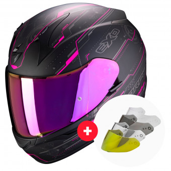 Integrale Scorpion Exo 390 Beat Matt Black Pink + Visiera