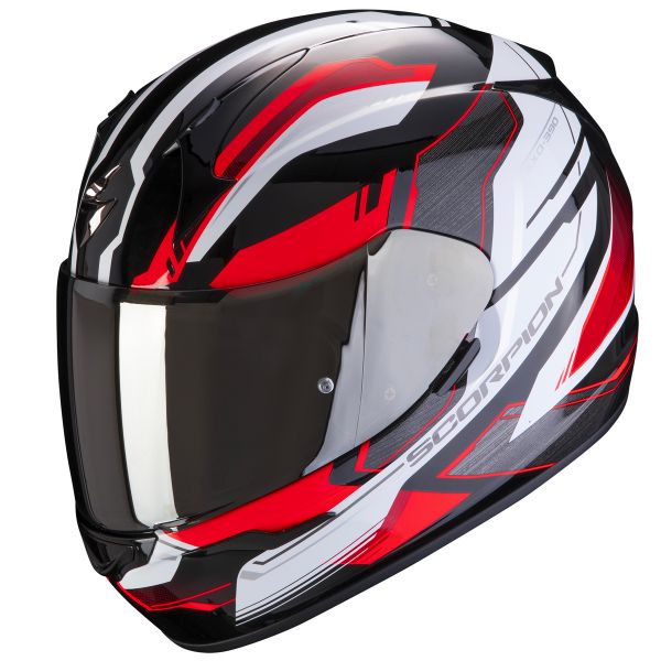 Scorpion Exo 390 Boost Black White Red + Visiera