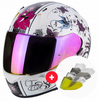 Integrale Scorpion Exo 390 Chica Pearl White Black + Visiera