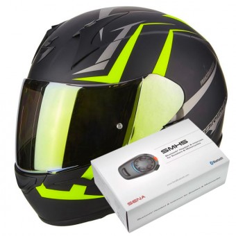 Integrale Scorpion Exo 390 Hawk Matt Black Neon Yellow