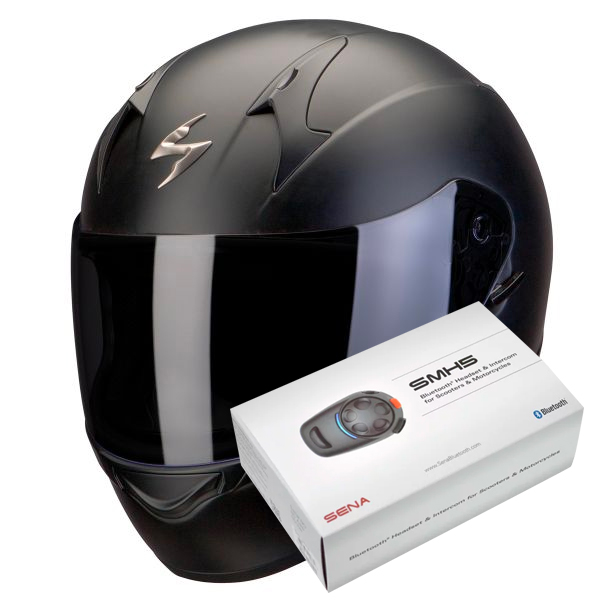 Pack Casco Moto + Kit Bluetooth : Scorpion Exo 390 Matt Black + Kit  Bluetooth SMH5 Solo | iCasque.it