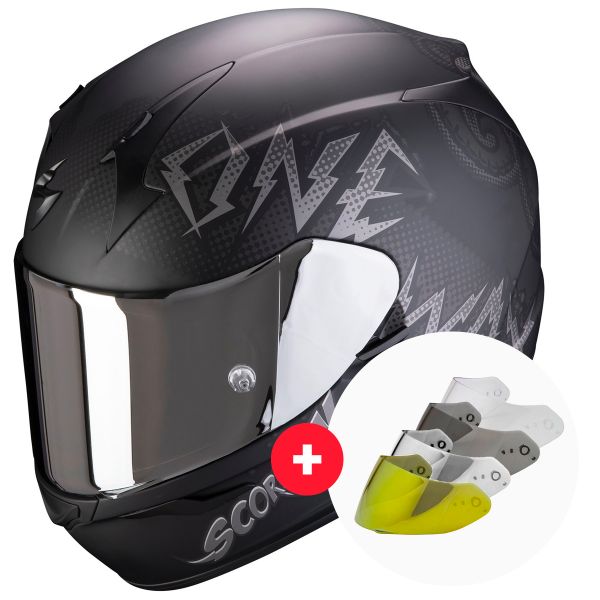 Integrale Scorpion Exo 390 Oneway Matt Black Silver + Visiera