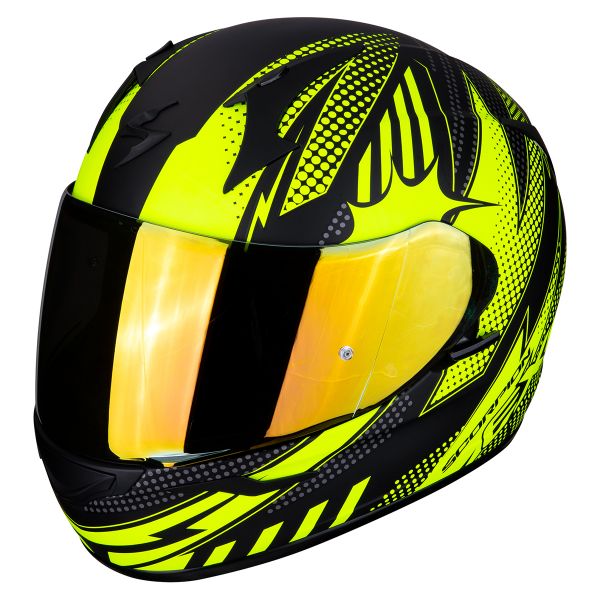 Scorpion Exo 390 Pop Nero Opaco Giallo Fluo + Visiera