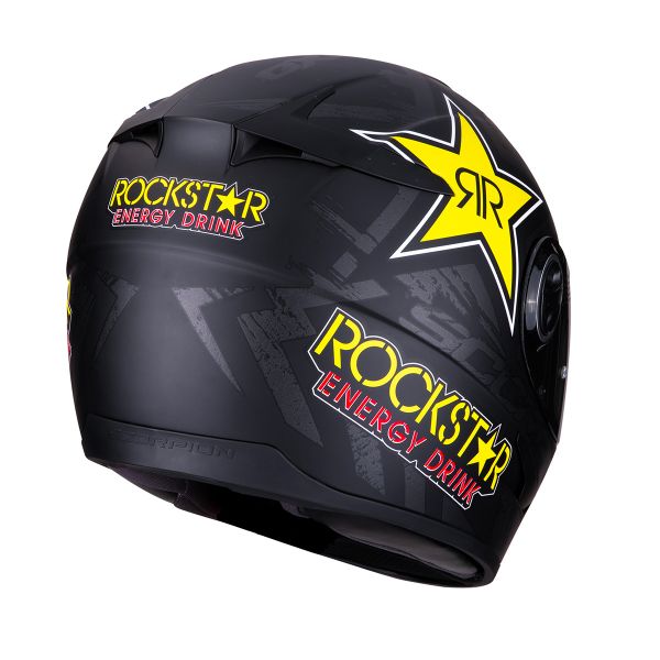 Scorpion Exo 490 Rockstar Nero Giallo Rosso + Kit Bluetooth Sena 5S Solo