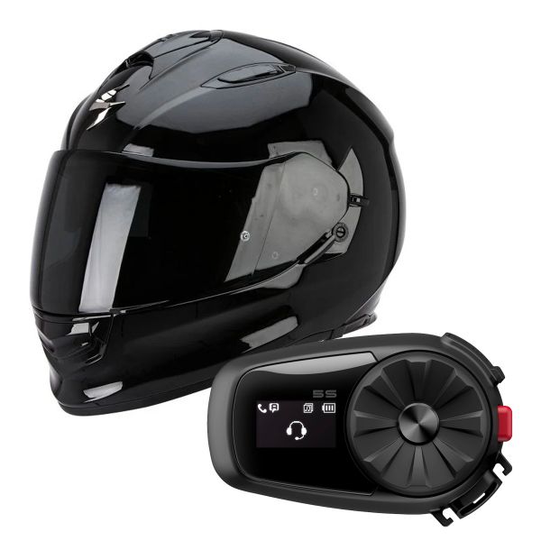 Integrale Scorpion Exo 510 Air Black + Kit Bluetooth Sena 5S Solo
