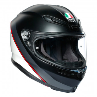 Integrale AGV K-6 Minimal Pure Matt Black White Red