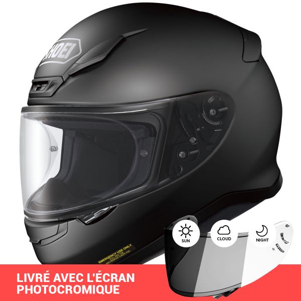 Pack Casco Moto + Visiera : Shoei NXR Black + Visiera NXR | iCasque.it