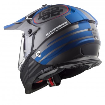 LS2 Pioneer Quarterback Matt Titanium Blue Blue MX436