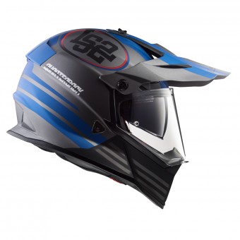 LS2 Pioneer Quarterback Matt Titanium Blue Blue MX436