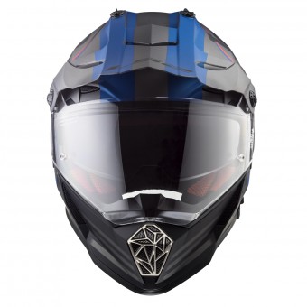 LS2 Pioneer Quarterback Matt Titanium Blue Blue MX436