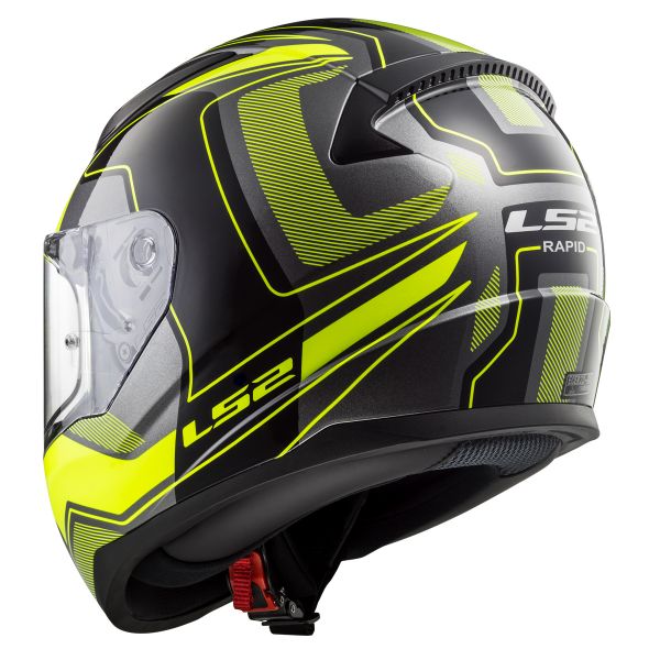 LS2 Rapid Carrera Matt Black H-V Yellow FF353