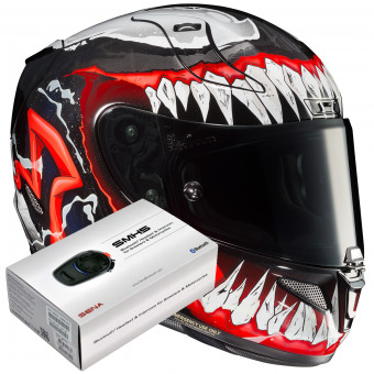 Integrale HJC RPHA 11 Venom II Marvel MC1 + Kit Bluetooth Sena SMH5