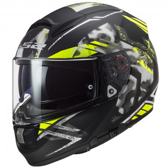 LS2 Vector Stencil Black H-V Yellow FF397