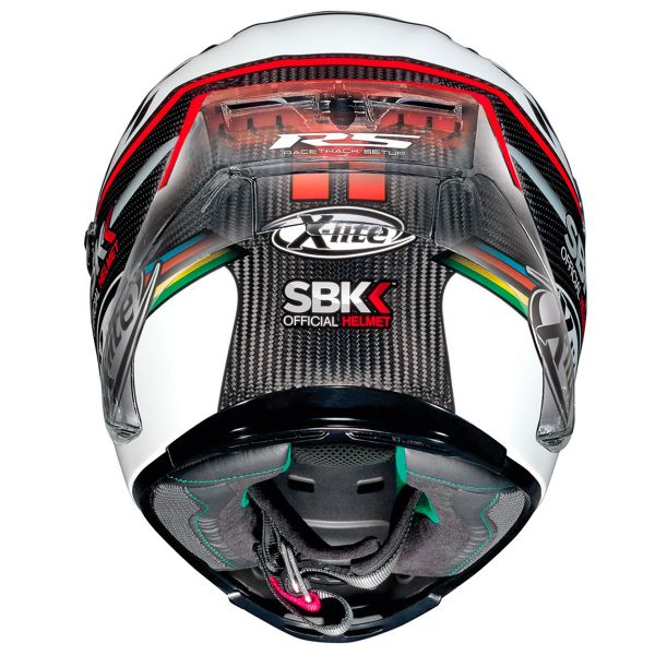 Casco X-Lite X-803 RS Ultra Carbon - Unisex, Integrale Racing Con Visiera Dark Green E Spoiler Aerodinamico