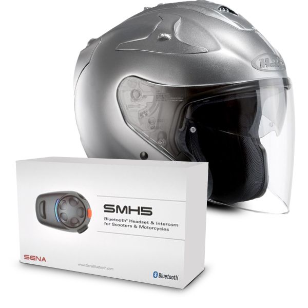 Jet HJC FG-Jet Grigio + Sena SMH5 Bluetooth Kit