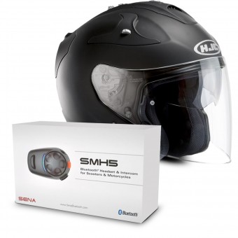 Casque Jet HJC FG-Jet Nero Opaco + Sena SMH5 Bluetooth Kit Casque Jet HJC FG-Jet Nero Opaco + Sena SMH5 Bluetooth Kit