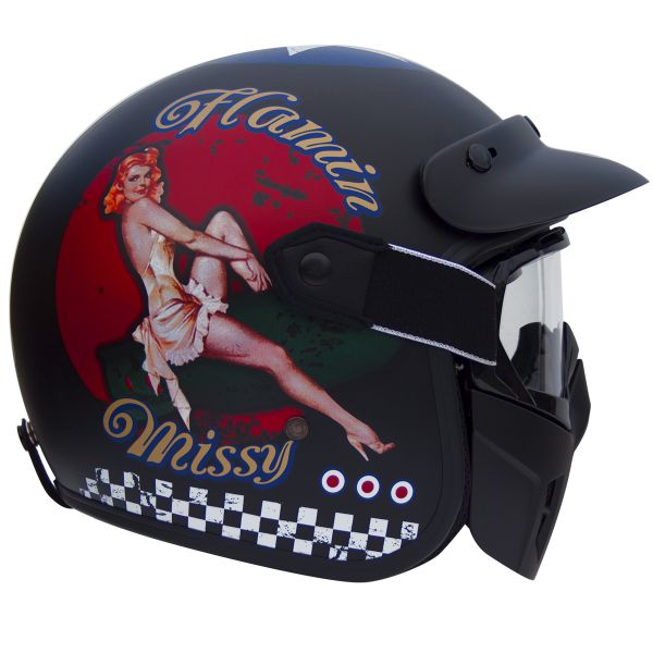 Casco Moto Premier Mask Pinup 9BM Matt Black in Stock | iCasque.it