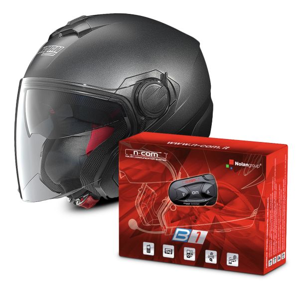 Jet Nolan N40 Special N-Com Black Graphite 9 + B1 Bluetooth Kit