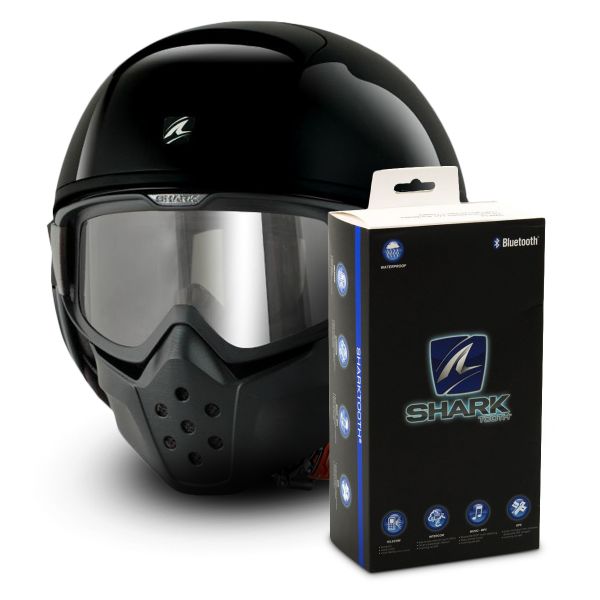 Jet Shark Drak Blank BLK + Sharktooth Bluetooth Kit