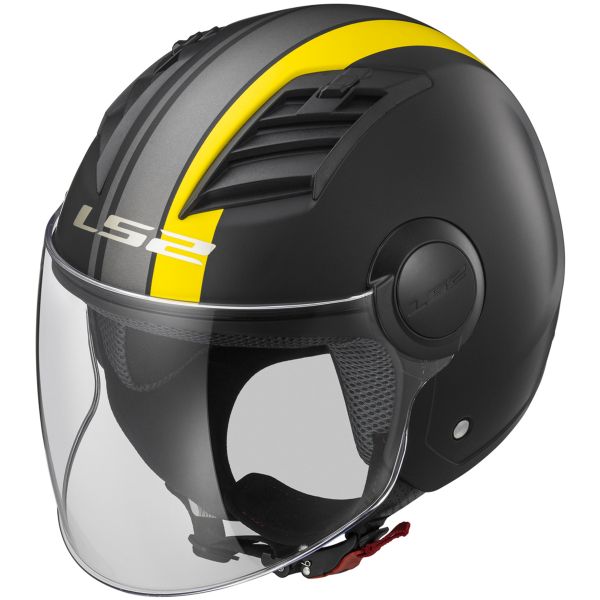 Jet LS2 Airflow Metropolis Matt Black Yellow Long OF562