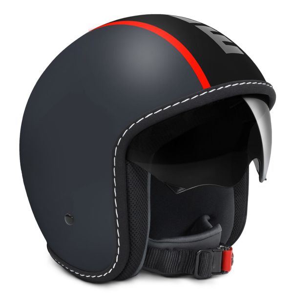 Jet Momo Design Blade Grigio Opaco Rosso Fluo