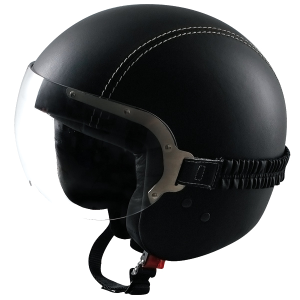 Casco Moto Andrea Cardone Jet Vitello Cervo Nero
