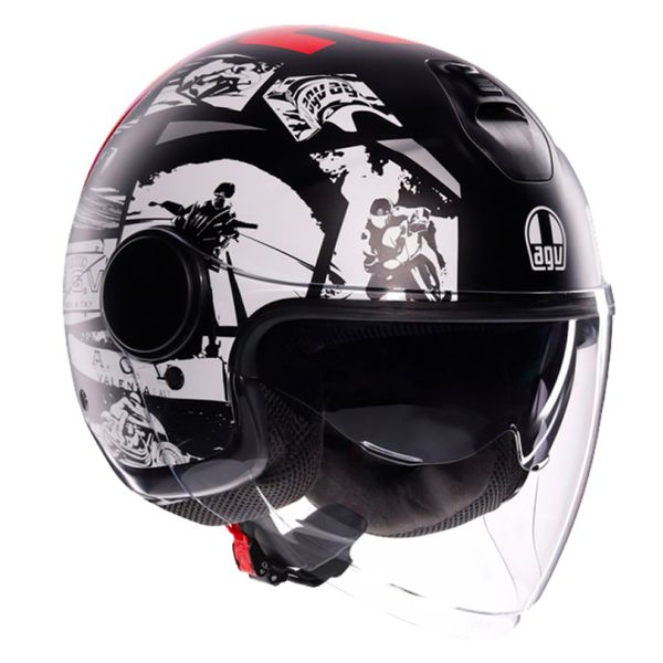 Jet AGV Eteres History Matt Black White Red