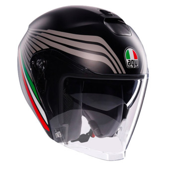 Casque Jet AGV Irides Bologna Matt Black Tricolore Casque Jet AGV Irides Bologna Matt Black Tricolore