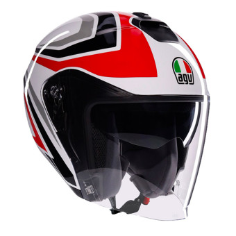 Casque Jet AGV Irides Tolosa Nero Grigio Rosso Casque Jet AGV Irides Tolosa Nero Grigio Rosso