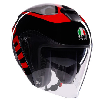 Casque Jet AGV Irides Valenza Matt Grey Black Red Casque Jet AGV Irides Valenza Matt Grey Black Red