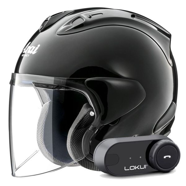 Jet Arai SZ-R Vas Evo Black + Kit Bluetooth Lokui K30 Jet Arai SZ-R Vas Evo Black + Kit Bluetooth Lokui K30