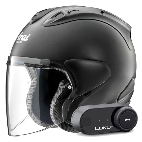 Jet Arai SZ-R Vas Evo Matt Black + Kit Bluetooth Lokui K30 Jet Arai SZ-R Vas Evo Matt Black + Kit Bluetooth Lokui K30