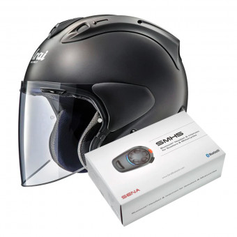 Jet Arai SZ-R Vas Frost Black + Kit Bluetooth Sena SMH5