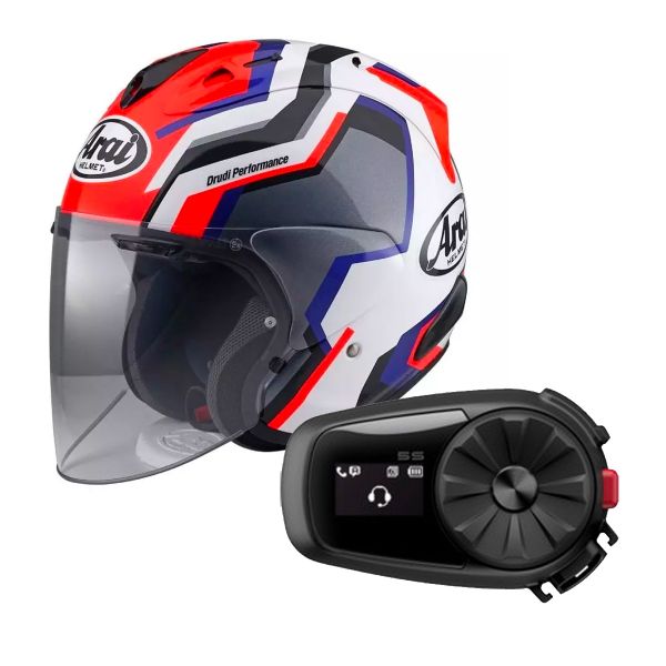 Jet Arai SZ-R Vas RSW Trico + Kit Bluetooth Sena 5S Solo