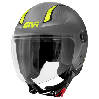 Casque Jet Givi 11.7 Solid Matt Titanium Yellow