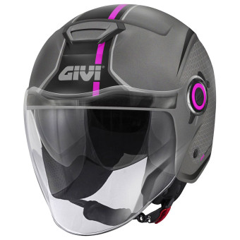Casque Jet Givi 12.5 Graphic Touch Matt Titanium Pink